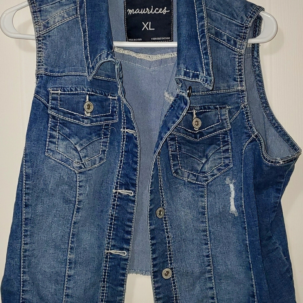 Maurice's cut off jean jacket!